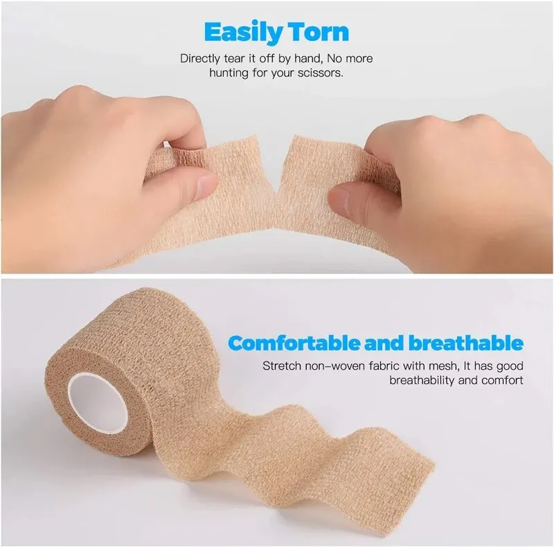3pcs Disposable Self Adhesive Elastic Bandage 5cm*4.5m for Handle Tube Tightening Tattoo Accessories Gauze Tape First Aid Tool - Image 11