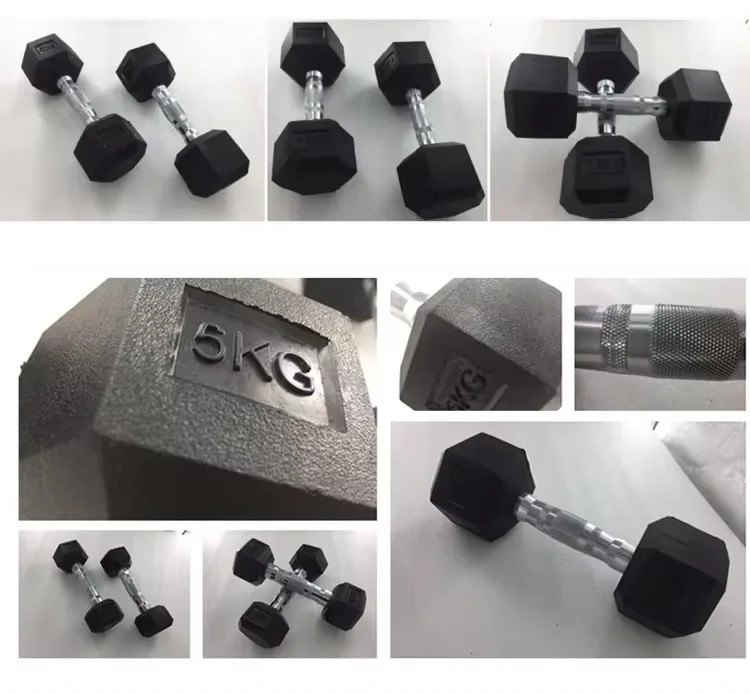Cheap Wholesale 100lbs Hex Rubber Gym Dumbbells Lbs Fitness Weights Cast Iron Rubber Coated Hex Dumbbells Set With Rack - Image 17