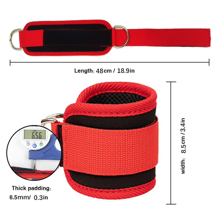 Fitness Sports Straps Adjustable D-Ring Support Cuffs Ankle Gym Workouts Pulley With Buckle Guard Leg Strength Safety Abductors - Image 3