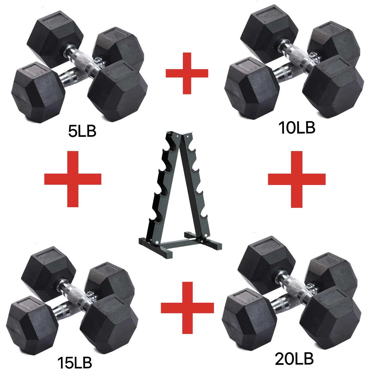 Cheap Wholesale 100lbs Hex Rubber Gym Dumbbells Lbs Fitness Weights Cast Iron Rubber Coated Hex Dumbbells Set With Rack - Image 8