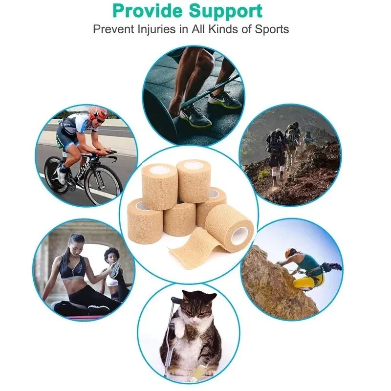 3pcs Disposable Self Adhesive Elastic Bandage 5cm*4.5m for Handle Tube Tightening Tattoo Accessories Gauze Tape First Aid Tool - Image 3