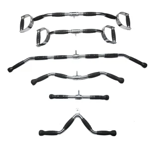 Fitness Lat Pull Down Bar Gym Handle Grip Gantry Frame Pully Cable Machine Attachment Triceps Muscle Workout Solid Rowing T-Bar