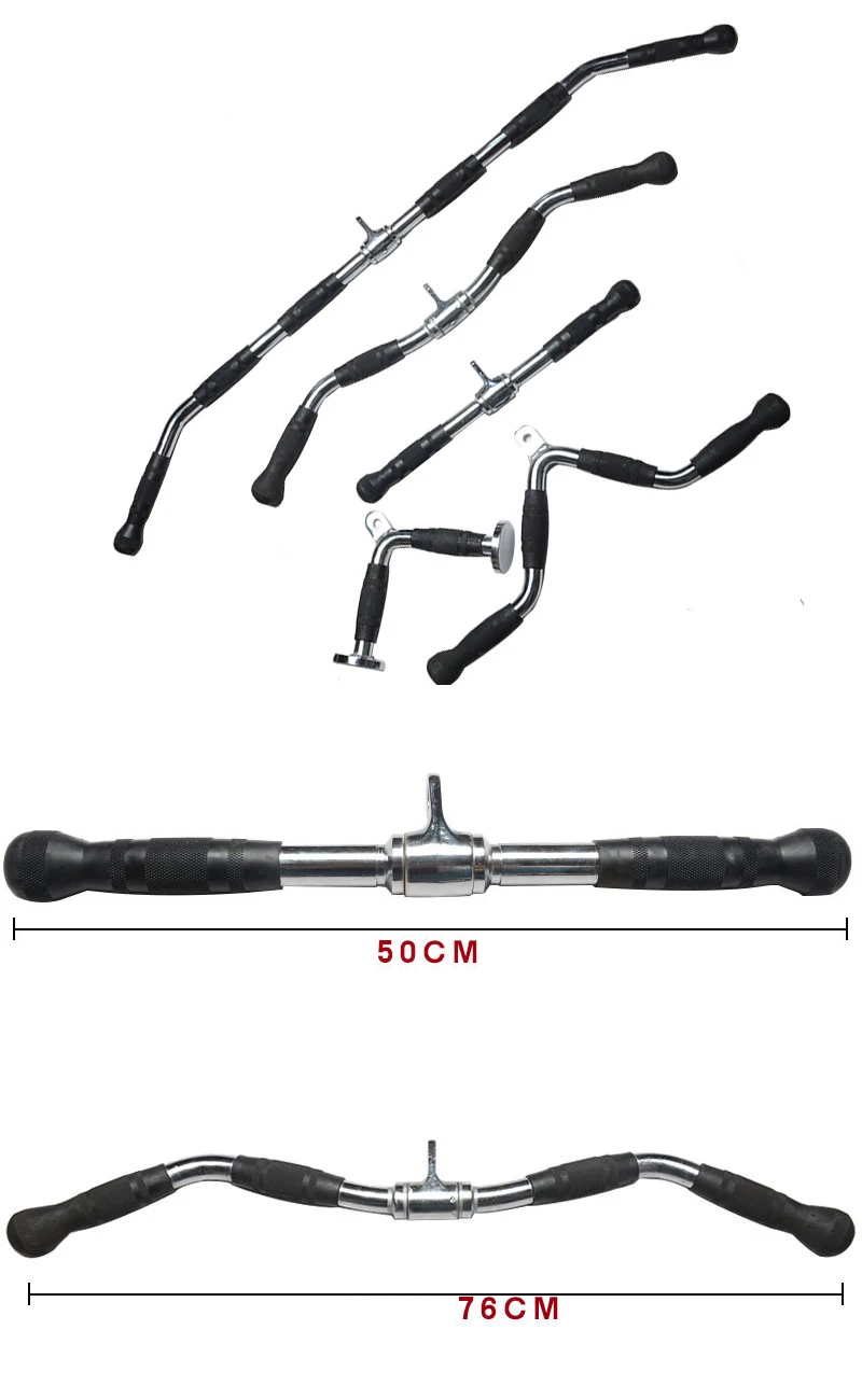 Fitness Lat Pull Down Bar Gym Handle Grip Gantry Frame Pully Cable Machine Attachment Triceps Muscle Workout Solid Rowing T-Bar - Image 19