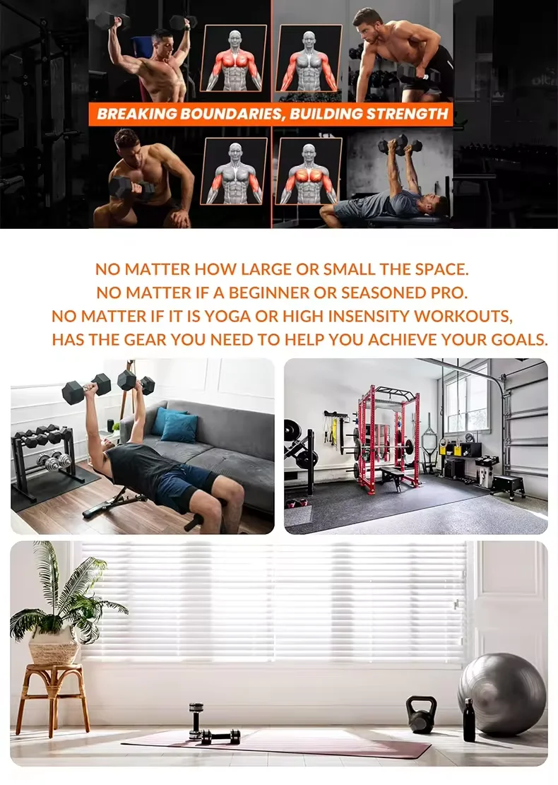 Cheap Wholesale 100lbs Hex Rubber Gym Dumbbells Lbs Fitness Weights Cast Iron Rubber Coated Hex Dumbbells Set With Rack - Image 16